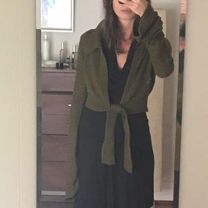 SAVANNAH MORROW organic cotton halle knit sweater forest green